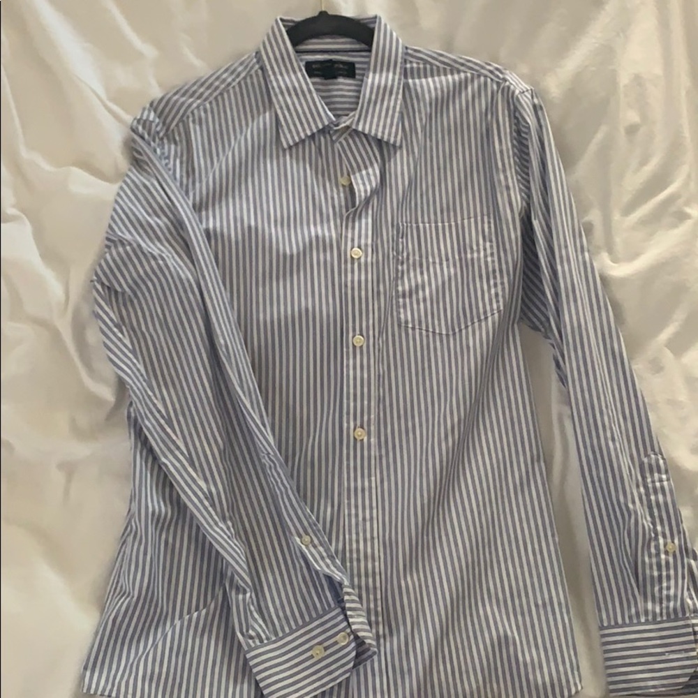 Banana republic light blue striped button down